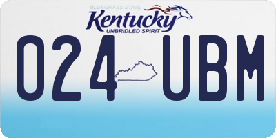 KY license plate 024UBM