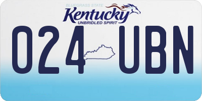 KY license plate 024UBN