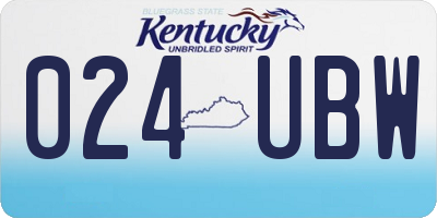 KY license plate 024UBW