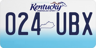 KY license plate 024UBX