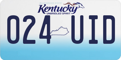 KY license plate 024UID