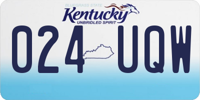 KY license plate 024UQW
