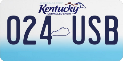 KY license plate 024USB