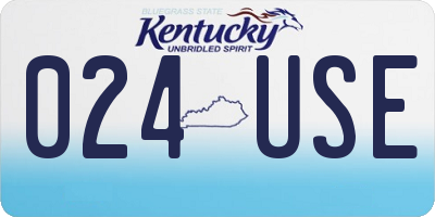 KY license plate 024USE
