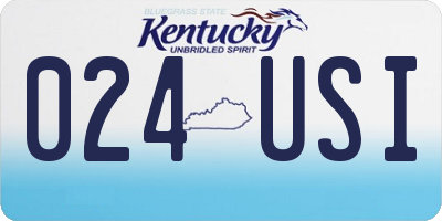 KY license plate 024USI