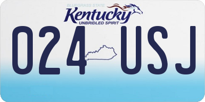 KY license plate 024USJ