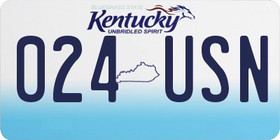 KY license plate 024USN