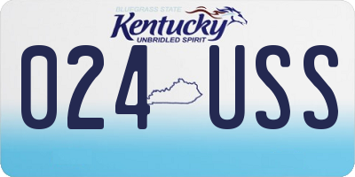 KY license plate 024USS