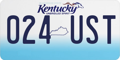 KY license plate 024UST