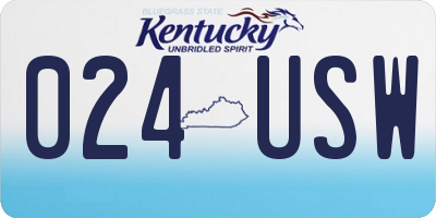 KY license plate 024USW