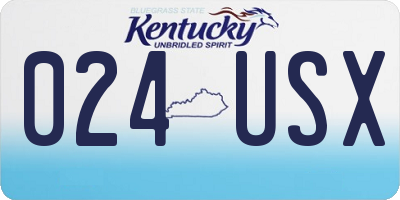 KY license plate 024USX