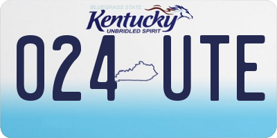 KY license plate 024UTE