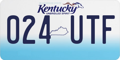 KY license plate 024UTF