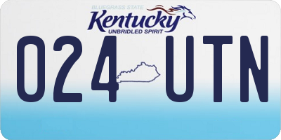 KY license plate 024UTN