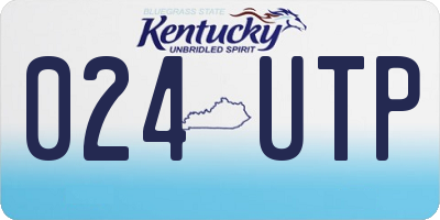 KY license plate 024UTP