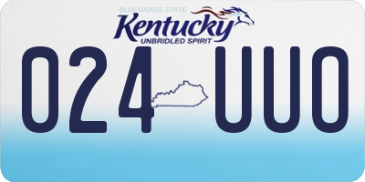 KY license plate 024UUO