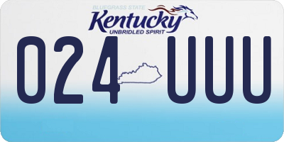 KY license plate 024UUU