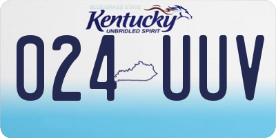 KY license plate 024UUV