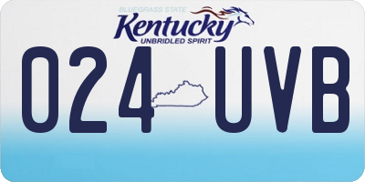 KY license plate 024UVB