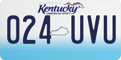 KY license plate 024UVU