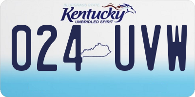 KY license plate 024UVW