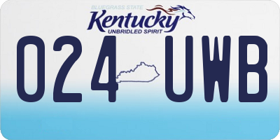 KY license plate 024UWB