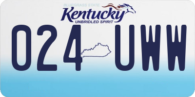 KY license plate 024UWW