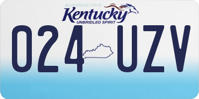 KY license plate 024UZV