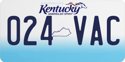 KY license plate 024VAC