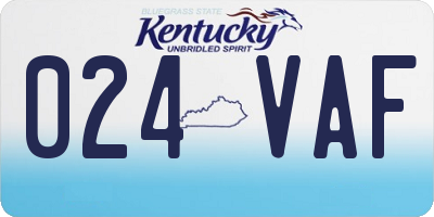 KY license plate 024VAF