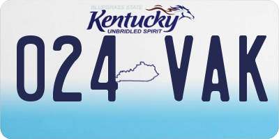 KY license plate 024VAK