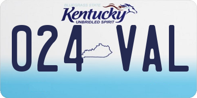 KY license plate 024VAL