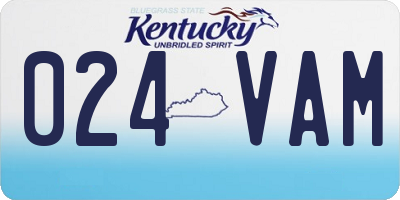 KY license plate 024VAM