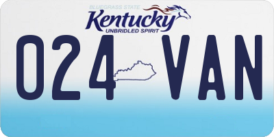 KY license plate 024VAN