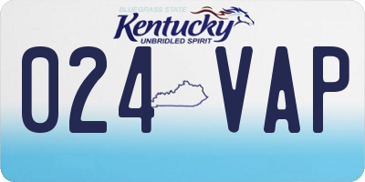 KY license plate 024VAP