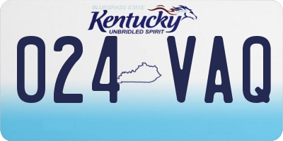 KY license plate 024VAQ