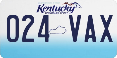 KY license plate 024VAX