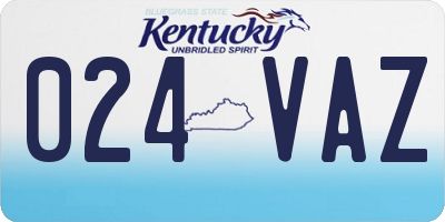KY license plate 024VAZ