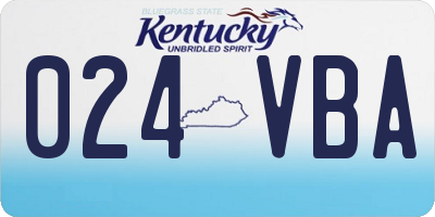 KY license plate 024VBA