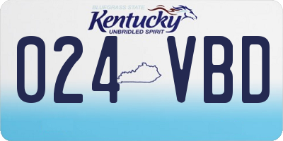 KY license plate 024VBD