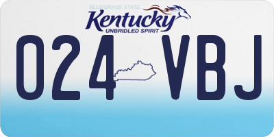 KY license plate 024VBJ