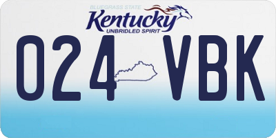 KY license plate 024VBK