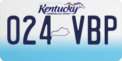 KY license plate 024VBP