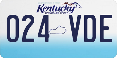 KY license plate 024VDE