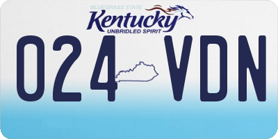 KY license plate 024VDN