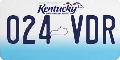 KY license plate 024VDR