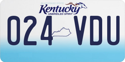 KY license plate 024VDU