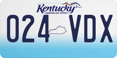 KY license plate 024VDX