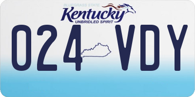 KY license plate 024VDY