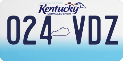 KY license plate 024VDZ